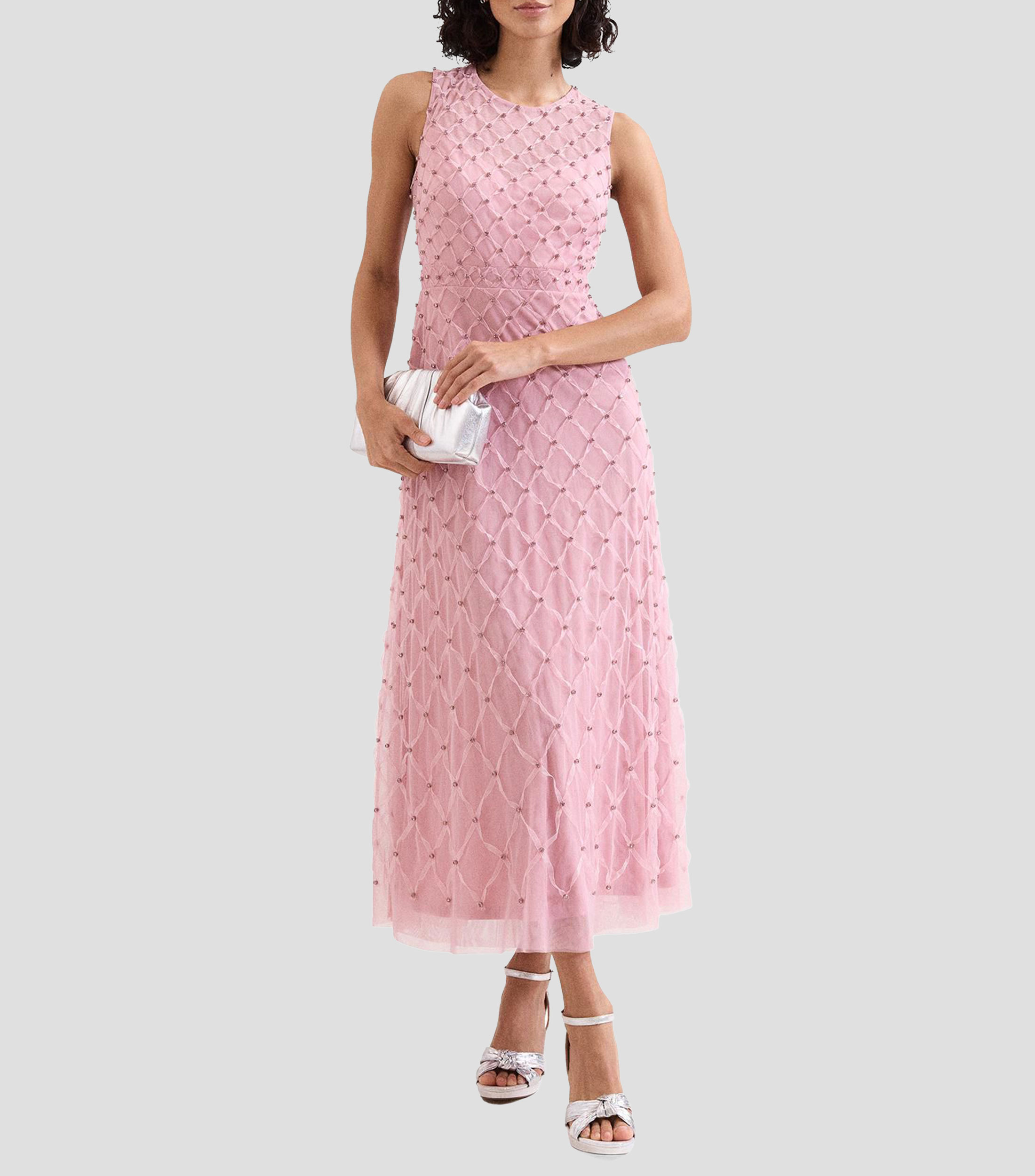 Vestido de fiesta maxi liso Mujer